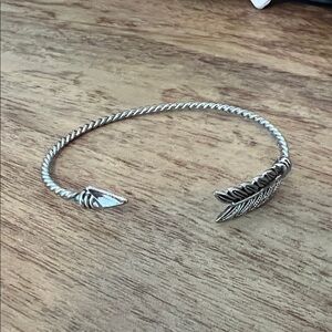 Silver Feather Open Cuff Bracelet NWOT